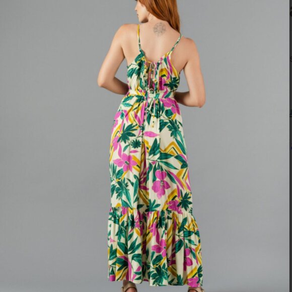 DRESS FORUM Paradise Tropical Print Maxi Dress Size S - Picture 3 of 10